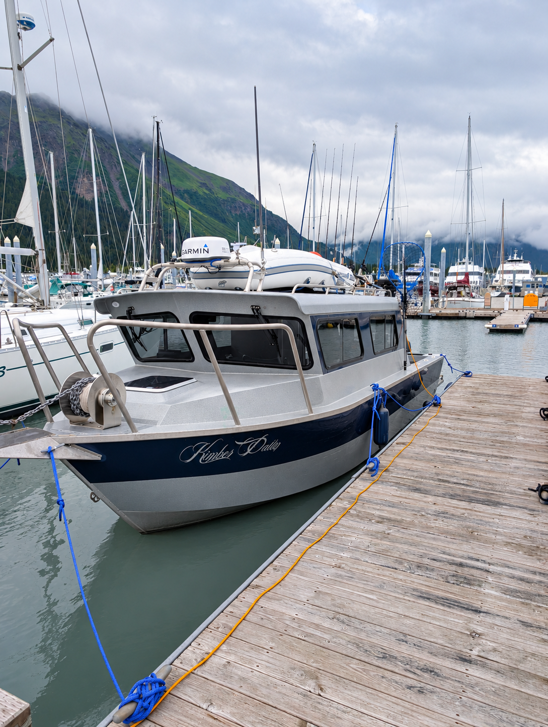 Kimber Dawn moored in an Alaska marina